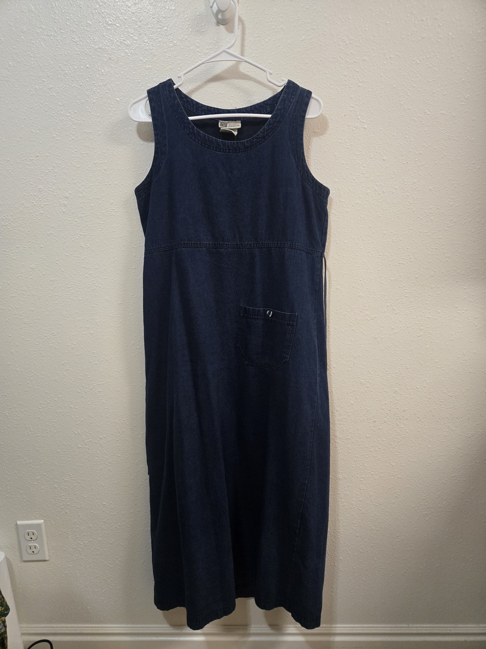 Faded Glory Dark Blue Sleeveless Denim Midi Dress
